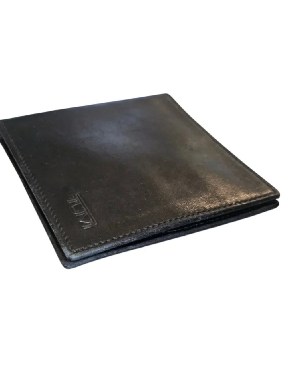 Tumi black leather